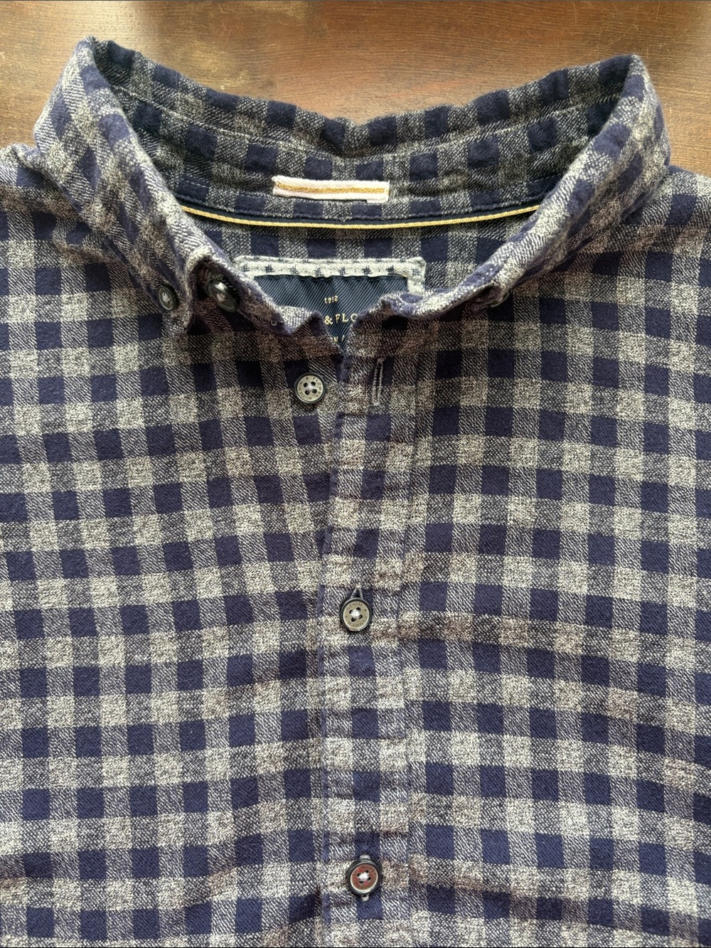Denim & Flower Check Button-Down Shirt